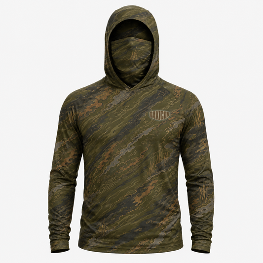 Oakicon Dark Olive Brush Personalized Name Camo Hoodie Mask, Oakicon Camo Hoodie Mask