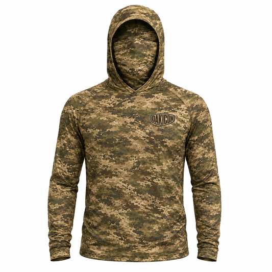 Oakicon Light Olive Brush Personalized Name Camo Hoodie Mask, Oakicon Camo Hoodie Mask