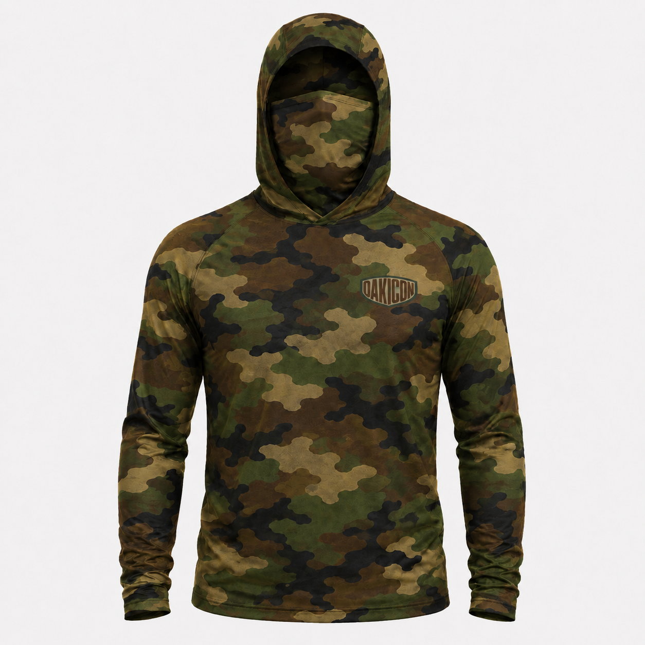 Oakicon Classic Woodland Personalized Name Camo Hoodie Mask, Oakicon Camo Hoodie Mask