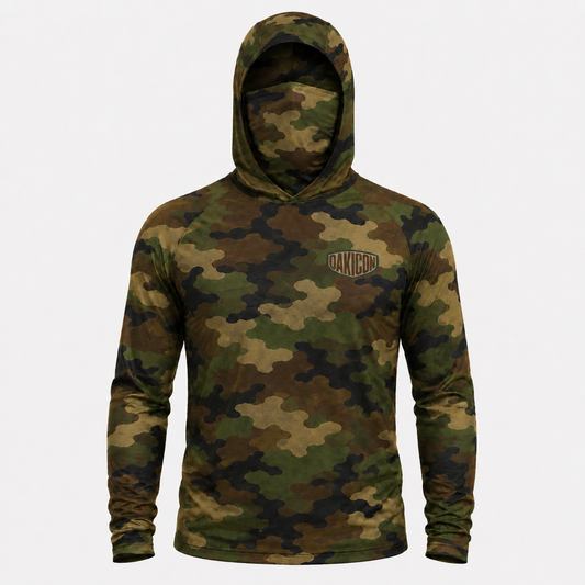 Oakicon Classic Woodland Personalized Name Camo Hoodie Mask, Oakicon Camo Hoodie Mask