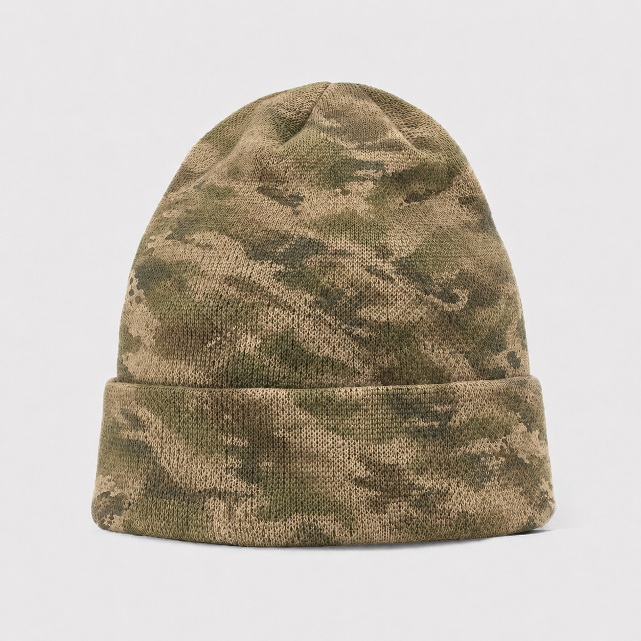 Oakicon Light Olive Brush Personalized Name Camo Cuffed Beanie, Oakicon Camo Cuffed Beanie