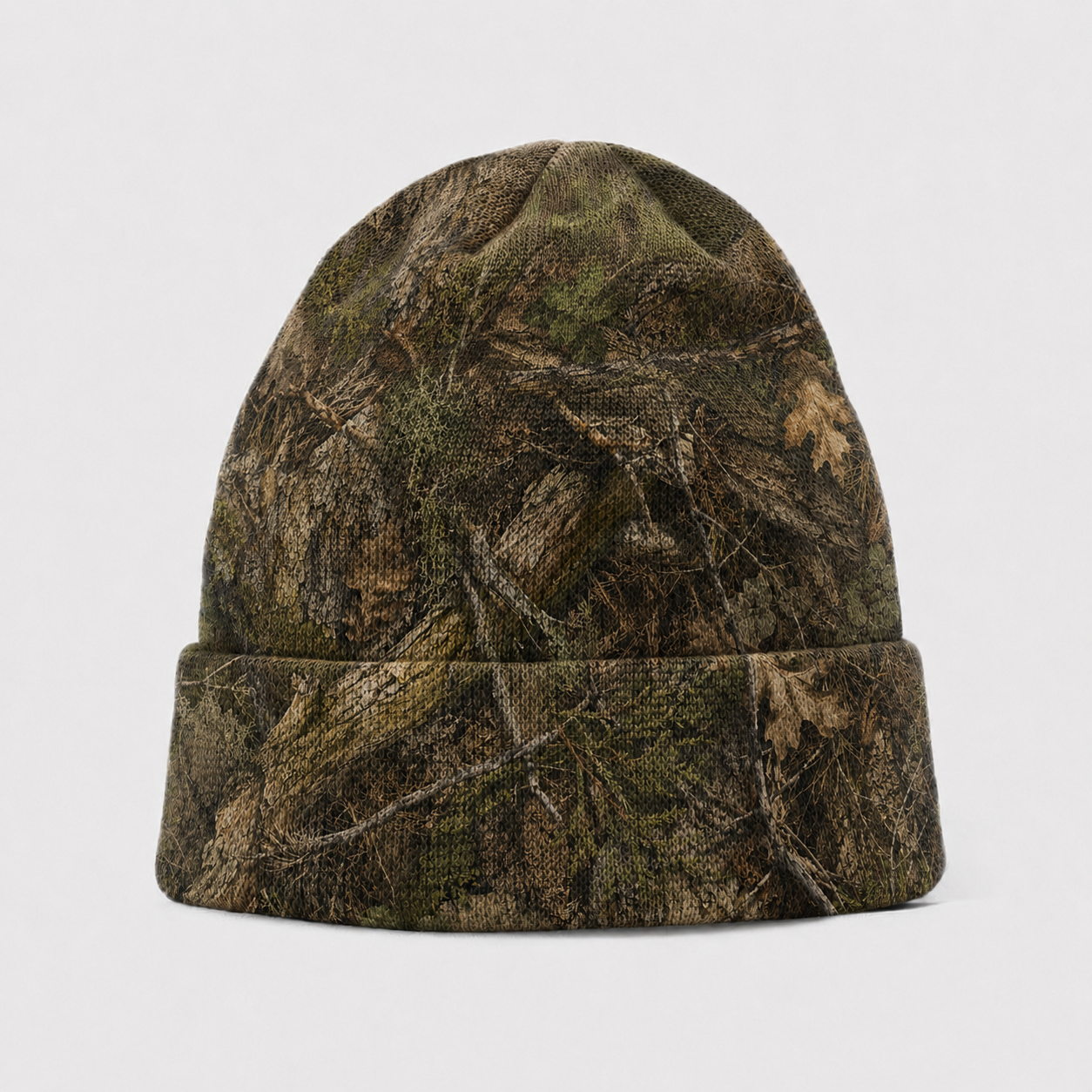 Oakicon Realistic Forest Personalized Name Camo Cuffed Beanie, Oakicon Camo Cuffed Beanie