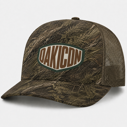 Oakicon Dark Marsh Personalized Name Camo Trucker Hat, Oakicon Camo Trucker Hat
