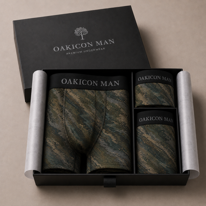 Oakicon Dark Forest Personalized Name Camo Boxer Briefs, Oakicon Camo Boxer Briefs