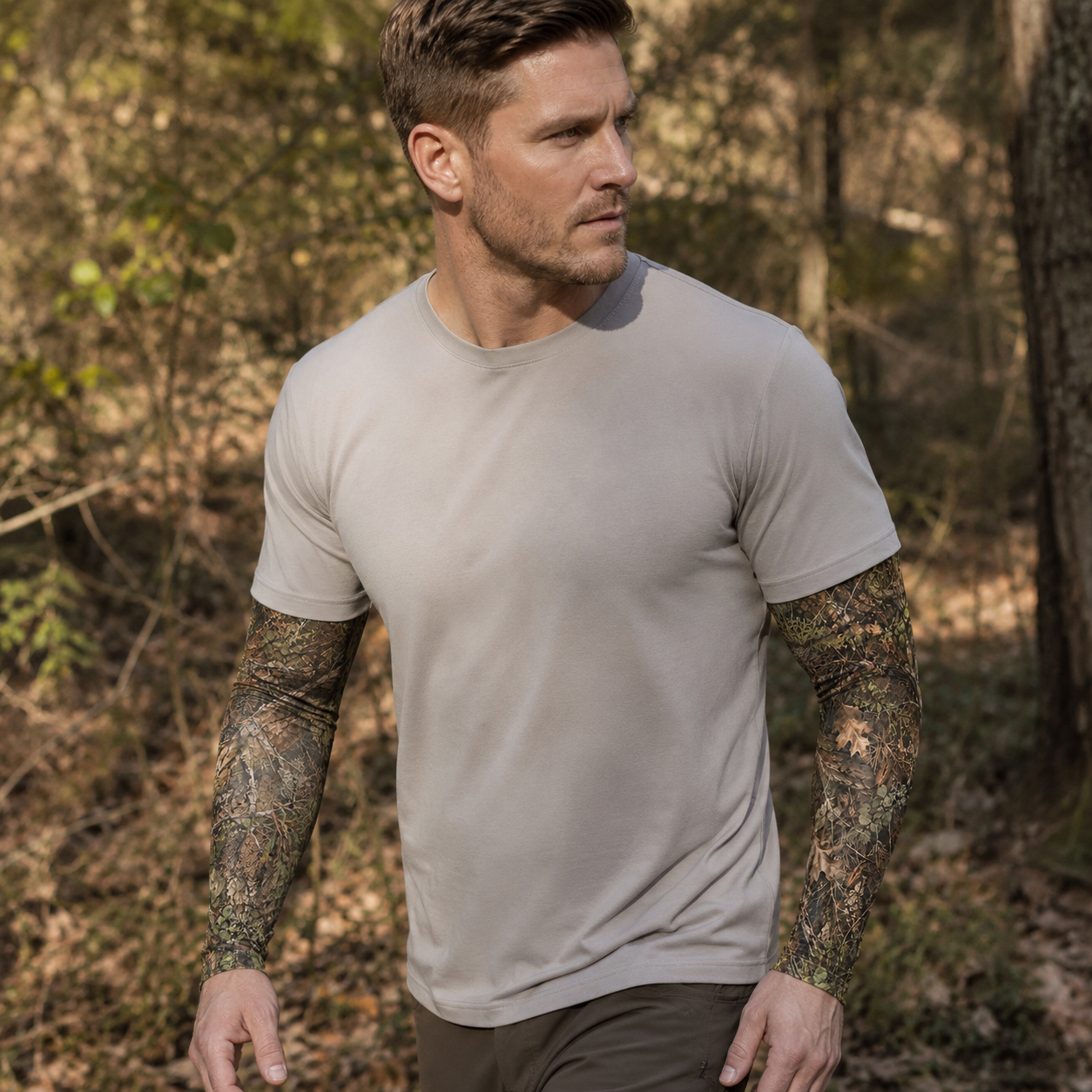 Oakicon Realistic Forest Personalized Name Camo Temporary Sleeve, Oakicon Camo Temporary Sleeve
