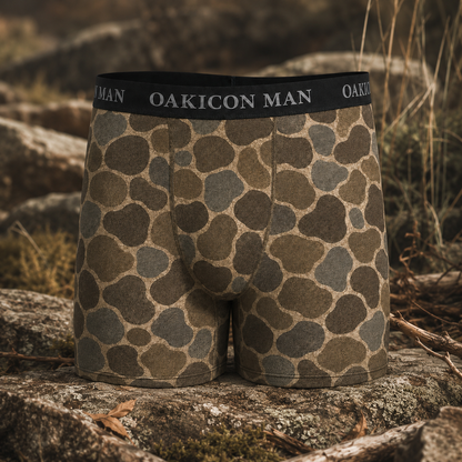 Oakicon Duck Hunter Personalized Name Camo Boxer Briefs, Oakicon Camo Boxer Briefs