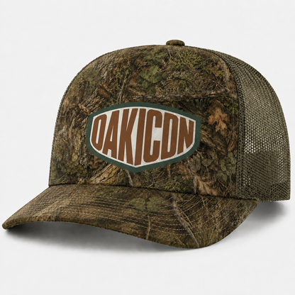 Oakicon Realistic Forest Personalized Name Camo Trucker Hat, Oakicon Camo Trucker Hat