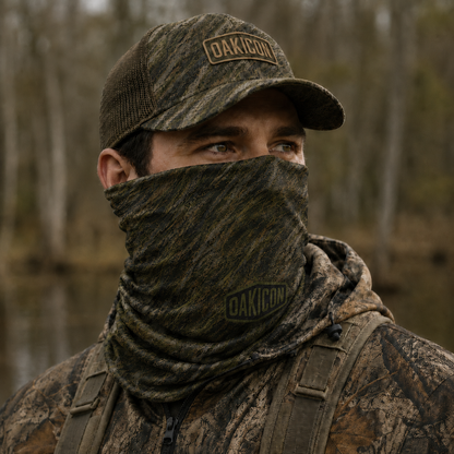Oakicon Dark Marsh Personalized Name Camo Neck Gaiter, Oakicon Camo Neck Gaiter