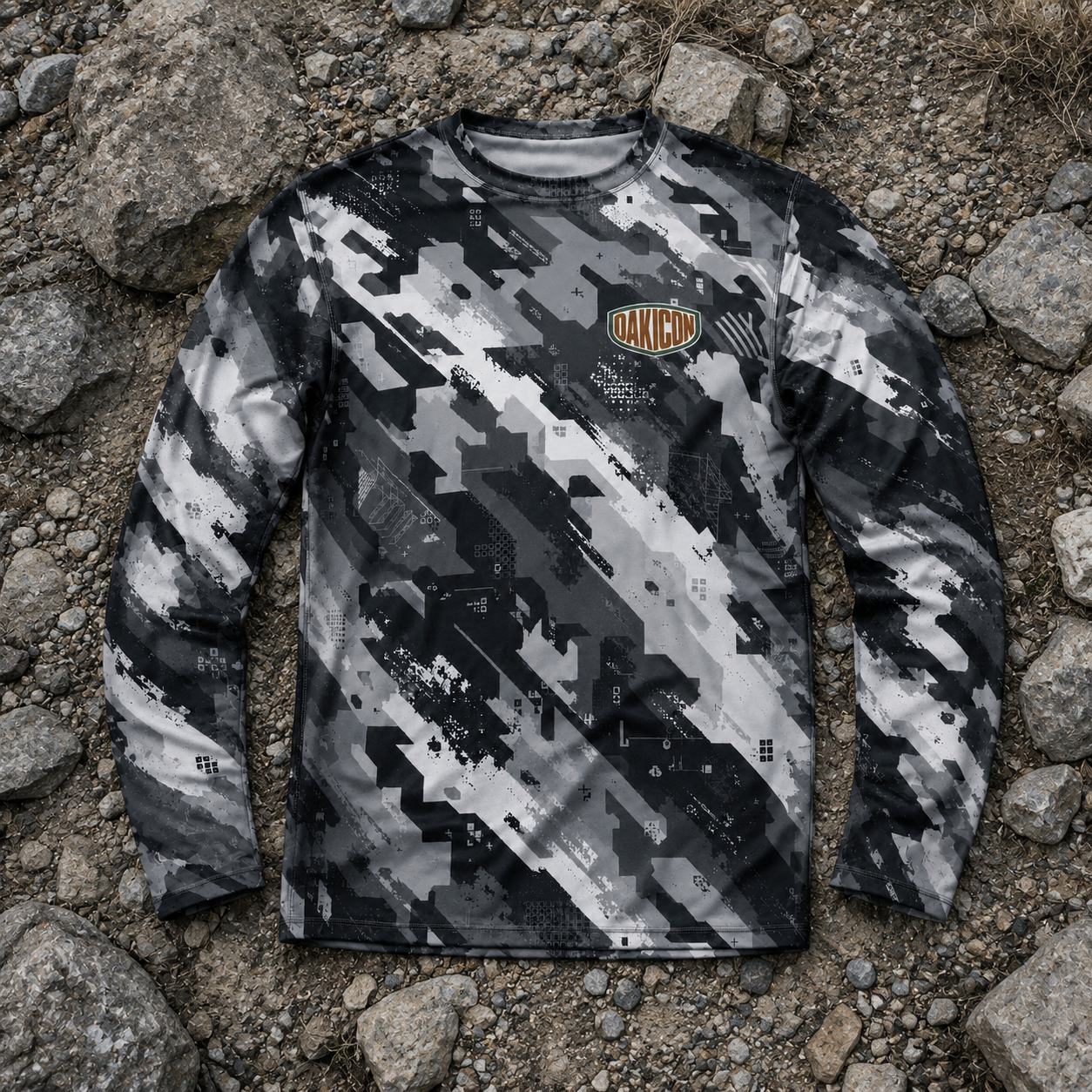 Oakicon Urban Digital Brush Personalized Name Camo Long-sleeve, Oakicon Camo Long-sleeve