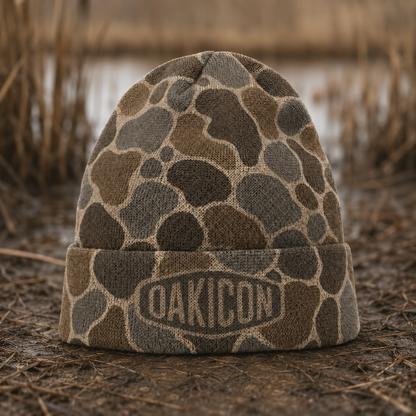 Oakicon Duck Hunter Personalized Name Camo Cuffed Beanie, Oakicon Camo Cuffed Beanie