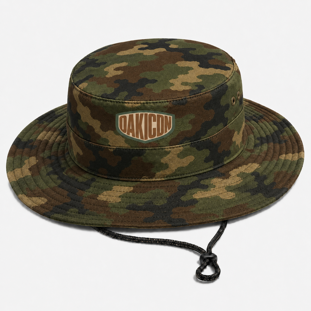 Oakicon Classic Woodland Personalized Name Camo Bucket Hat, Oakicon Camo Bucket Hat