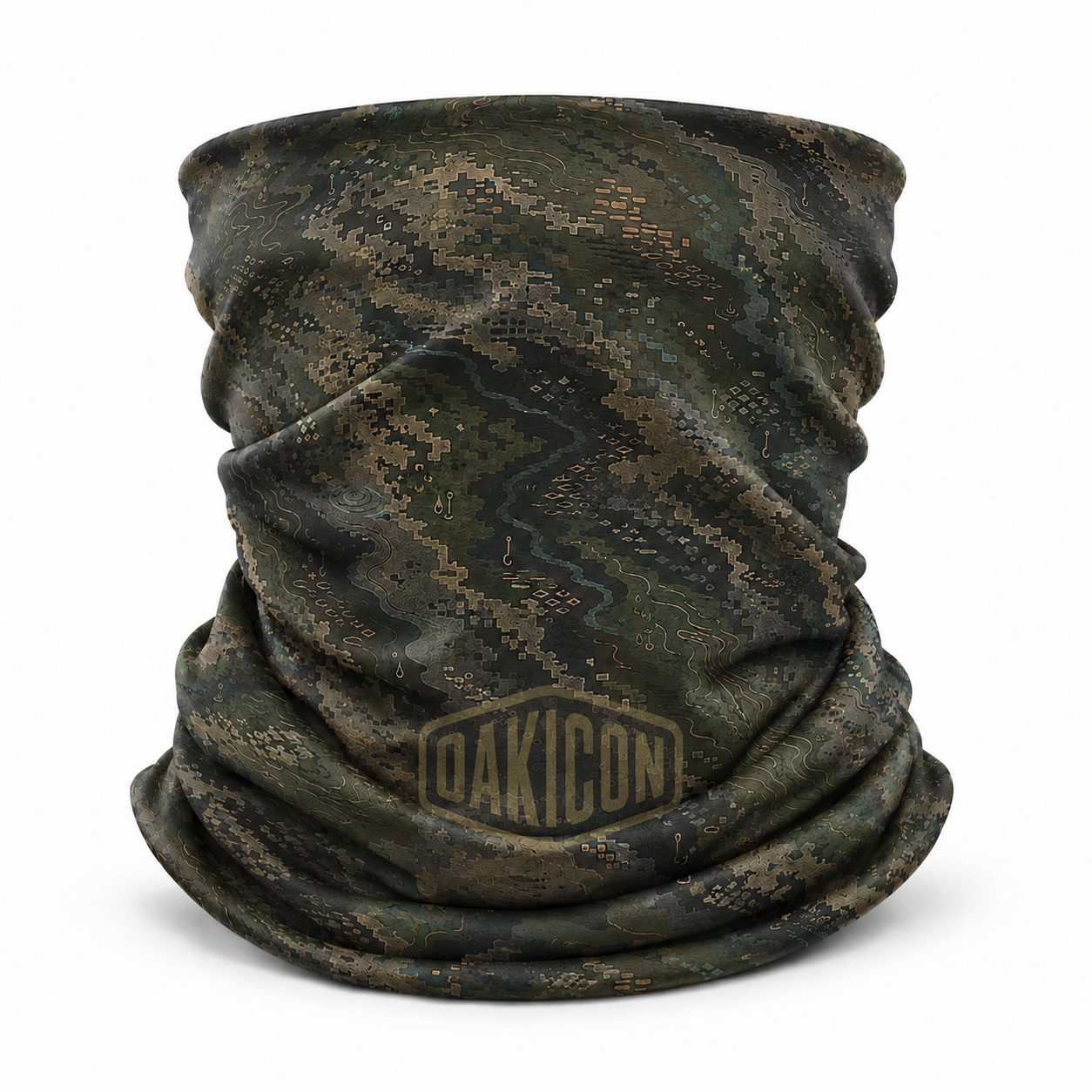Oakicon Dark Forest Personalized Name Camo Neck Gaiter, Oakicon Camo Neck Gaiter
