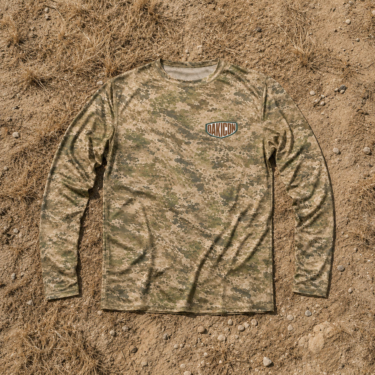 Oakicon Light Olive Brush Personalized Name Camo Long-sleeve, Oakicon Camo Long-sleeve