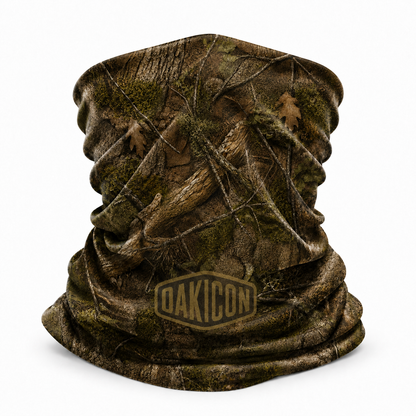 Oakicon Realistic Forest Personalized Name Camo Neck Gaiter, Oakicon Camo Neck Gaiter