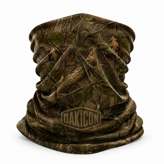 Oakicon Realistic Forest Personalized Name Camo Neck Gaiter, Oakicon Camo Neck Gaiter