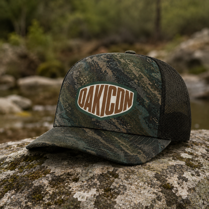 Oakicon Dark Forest Personalized Name Camo Trucker Hat, Oakicon Camo Trucker Hat