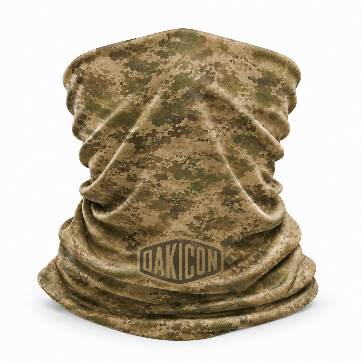 Oakicon Light Olive Brush Personalized Name Camo Neck Gaiter, Oakicon Camo Neck Gaiter