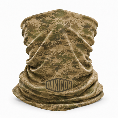 Oakicon Light Olive Brush Personalized Name Camo Neck Gaiter, Oakicon Camo Neck Gaiter