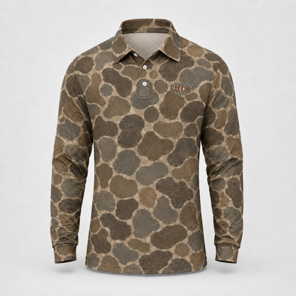 Oakicon Duck Hunter Personalized Name Camo Polo Long-sleeve, Oakicon Camo Polo Long-sleeve