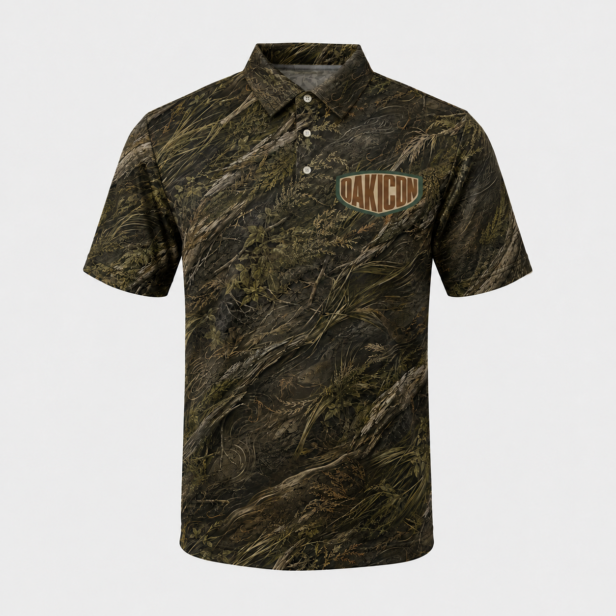 Oakicon Dark Marsh Personalized Name Camo Polo Shirt, Oakicon Camo Polo Shirt