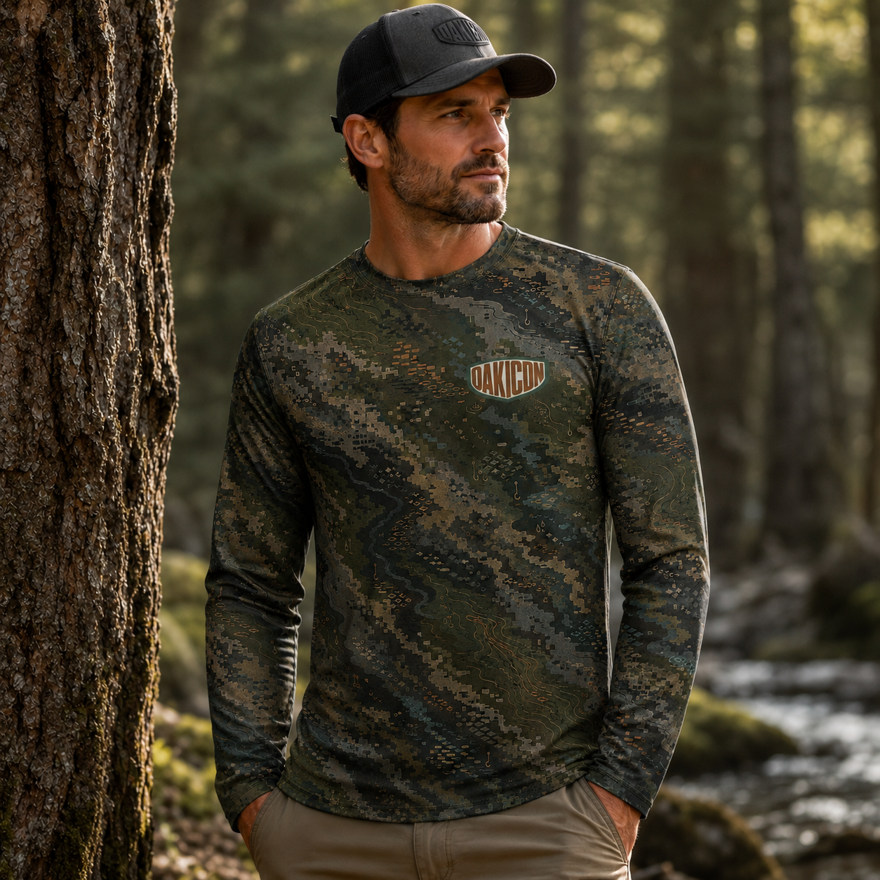 Oakicon Dark Forest Personalized Name Camo Long-sleeve, Oakicon Camo Long-sleeve
