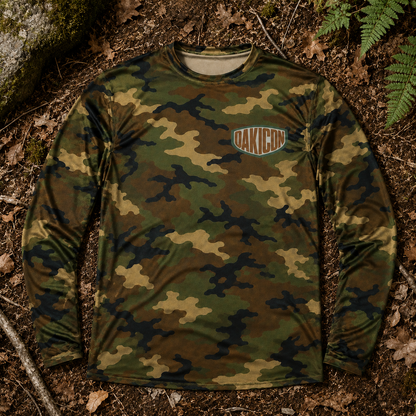 Oakicon Classic Woodland Personalized Name Camo Long-sleeve, Oakicon Camo Long-sleeve