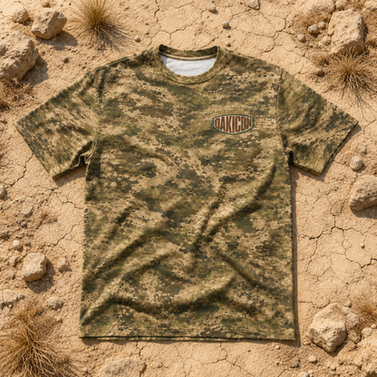 Oakicon Light Olive Brush Personalized Name Camo T-Shirt, Oakicon Camo T-Shirt