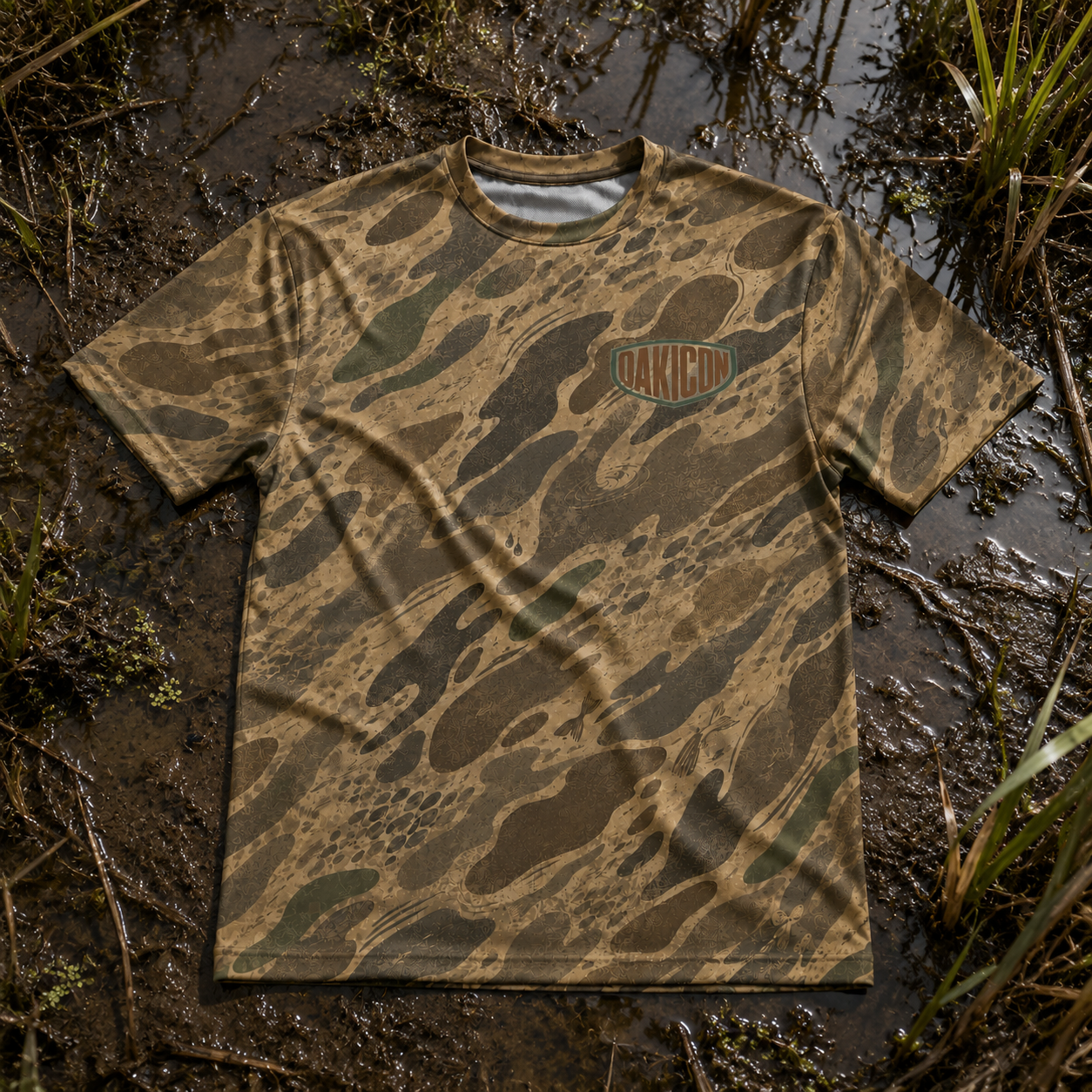 Oakicon Khaki Woodland Personalized Name Camo T-Shirt, Oakicon Camo T-Shirt