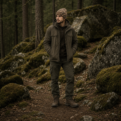 Oakicon Khaki Woodland Personalized Name Camo Cuffed Beanie, Oakicon Camo Cuffed Beanie
