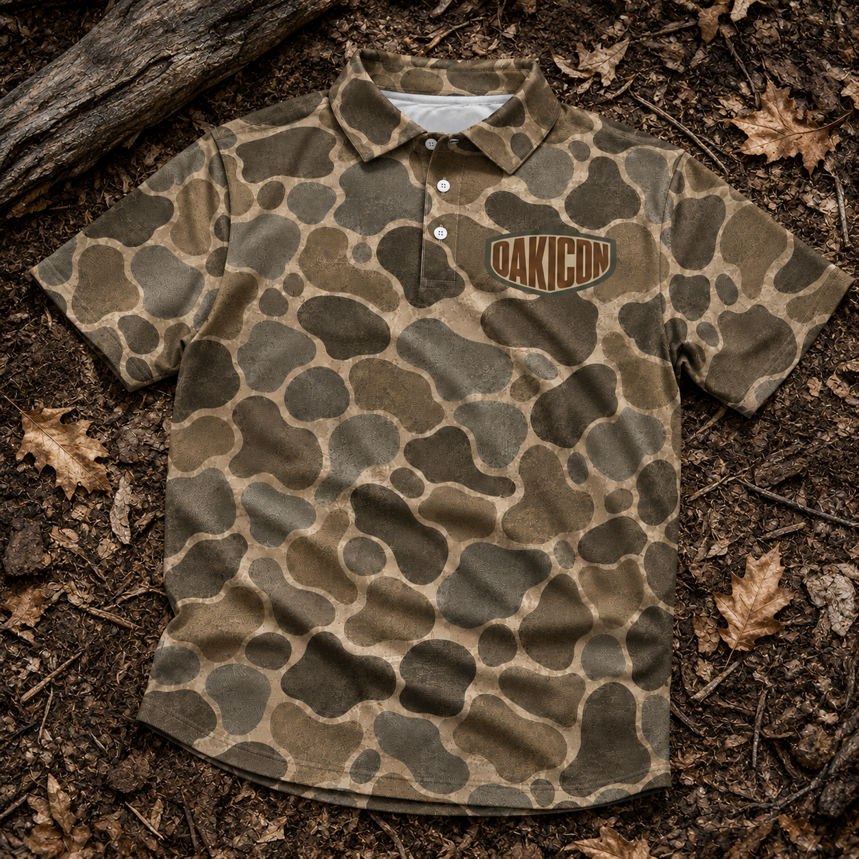 Oakicon Duck Hunter Personalized Name Camo Polo Shirt, Oakicon Camo Polo Shirt