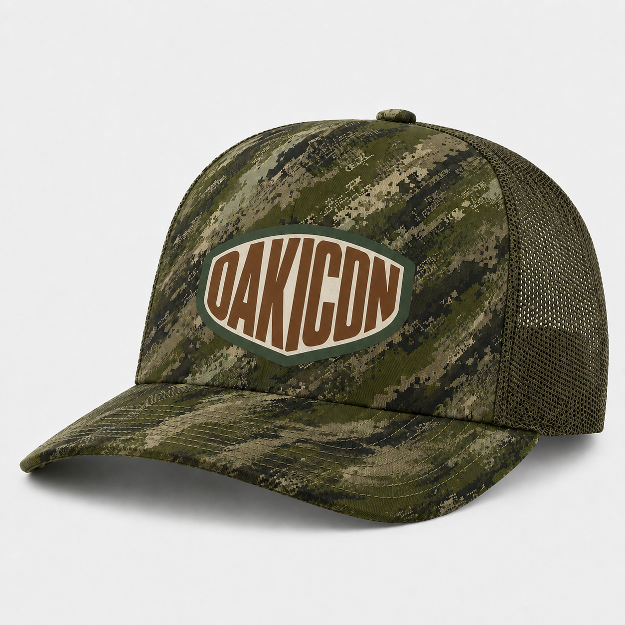 Oakicon Digital Woodland Personalized Name Camo Trucker Hat, Oakicon Camo Trucker Hat