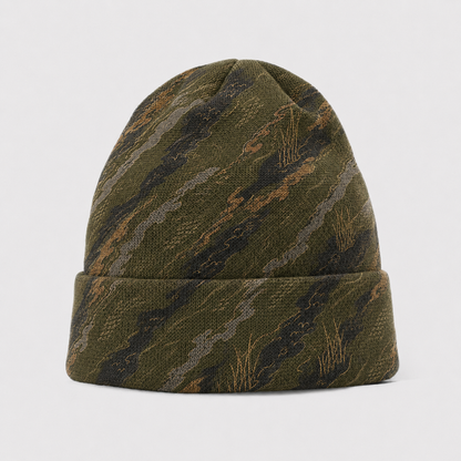 Oakicon Dark Olive Brush Personalized Name Camo Cuffed Beanie, Oakicon Camo Cuffed Beanie