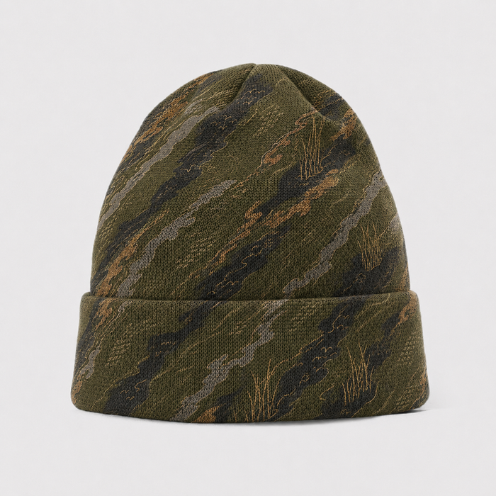 Oakicon Dark Olive Brush Personalized Name Camo Cuffed Beanie, Oakicon Camo Cuffed Beanie
