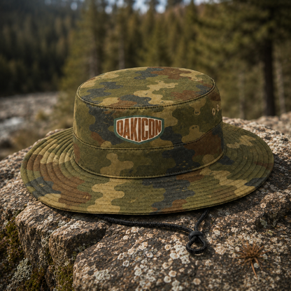 Oakicon Dark Frogskin Personalized Name Camo Bucket Hat, Oakicon Camo Bucket Hat
