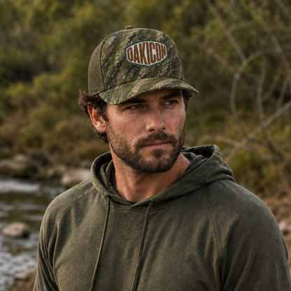 Oakicon Digital Woodland Personalized Name Camo Trucker Hat, Oakicon Camo Trucker Hat