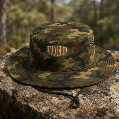 Oakicon Classic Woodland Personalized Name Camo Bucket Hat, Oakicon Camo Bucket Hat