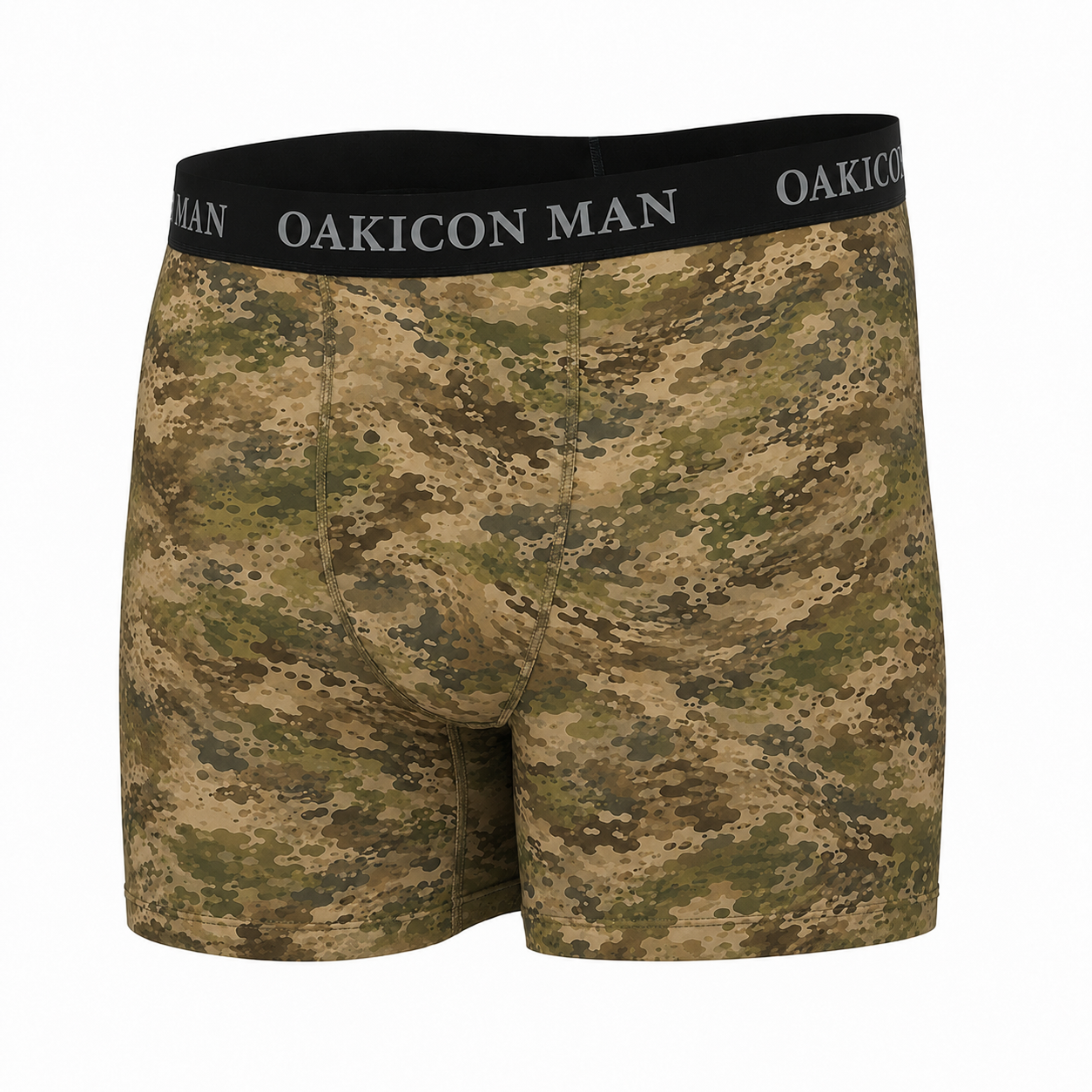 Oakicon Light Olive Brush Personalized Name Camo Boxer Briefs, Oakicon Camo Boxer Briefs