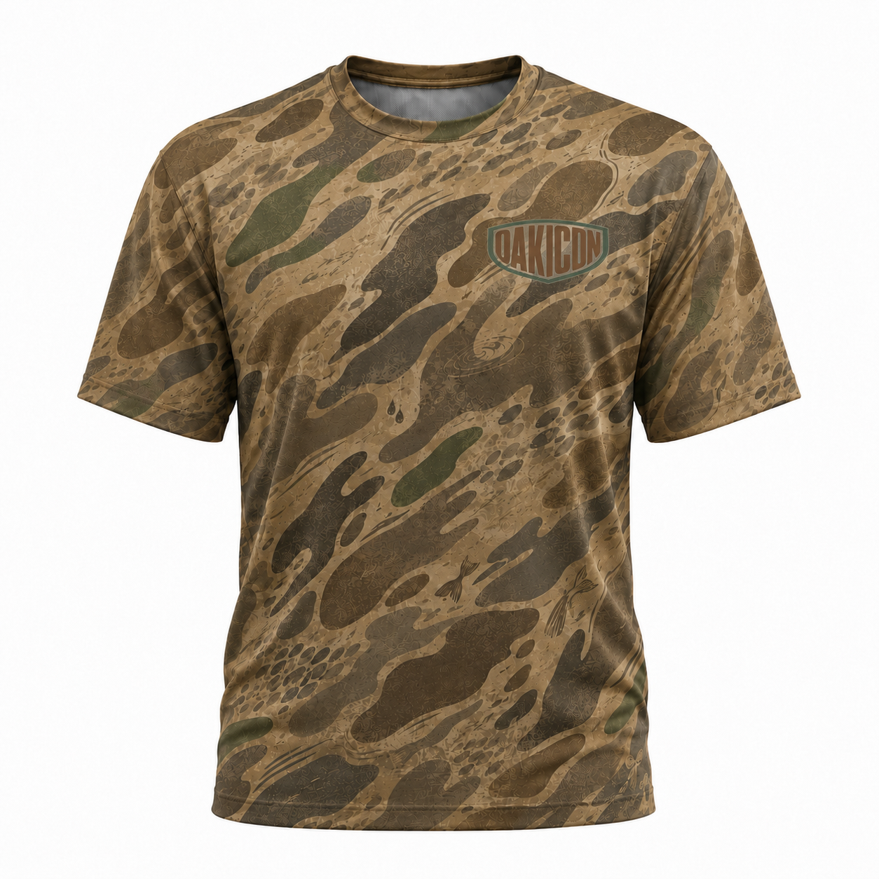 Oakicon Khaki Woodland Personalized Name Camo T-Shirt, Oakicon Camo T-Shirt