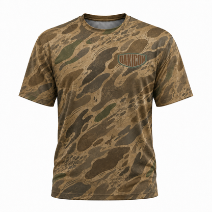 Oakicon Khaki Woodland Personalized Name Camo T-Shirt, Oakicon Camo T-Shirt