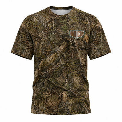 Oakicon Realistic Forest Personalized Name Camo T-Shirt, Oakicon Camo T-Shirt