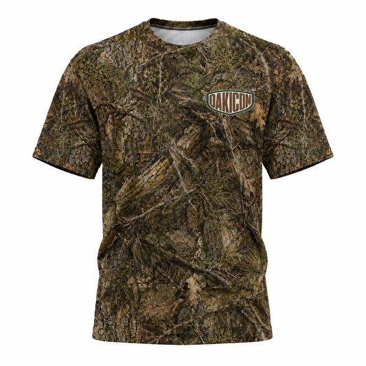 Oakicon Realistic Forest Personalized Name Camo T-Shirt, Oakicon Camo T-Shirt