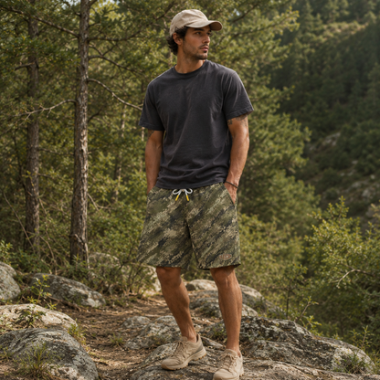 Oakicon Digital Woodland Personalized Name Camo Swim Trunks, Oakicon Camo Swim Trunks