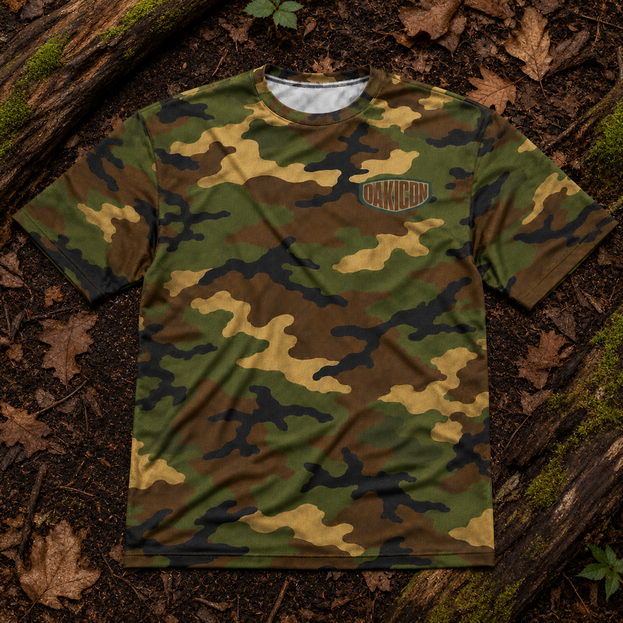 Oakicon Classic Woodland Personalized Name Camo T-Shirt, Oakicon Camo T-Shirt