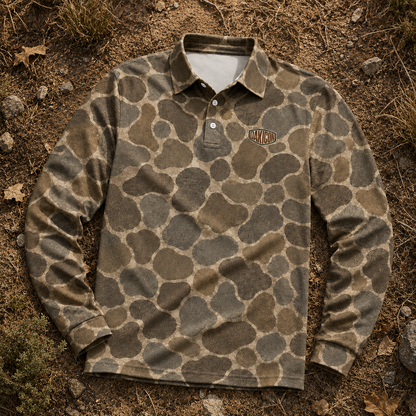 Oakicon Duck Hunter Personalized Name Camo Polo Long-sleeve, Oakicon Camo Polo Long-sleeve