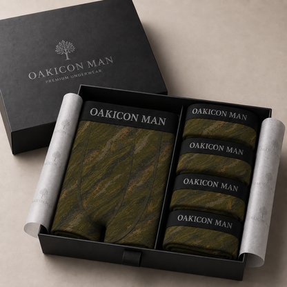 Oakicon Dark Olive Brush Personalized Name Camo Boxer Briefs, Oakicon Camo Boxer Briefs