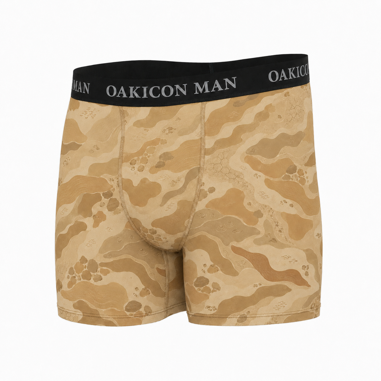 Oakicon Desert Sand Personalized Name Camo Boxer Briefs, Oakicon Camo Boxer Briefs