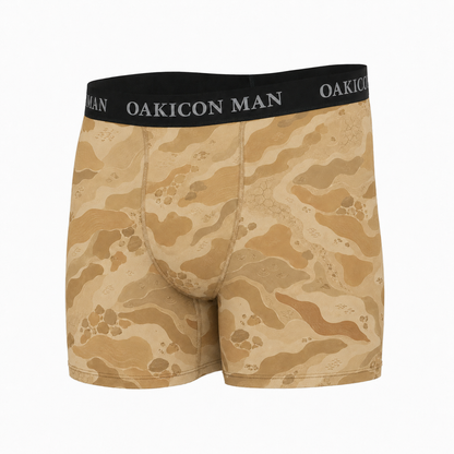 Oakicon Desert Sand Personalized Name Camo Boxer Briefs, Oakicon Camo Boxer Briefs