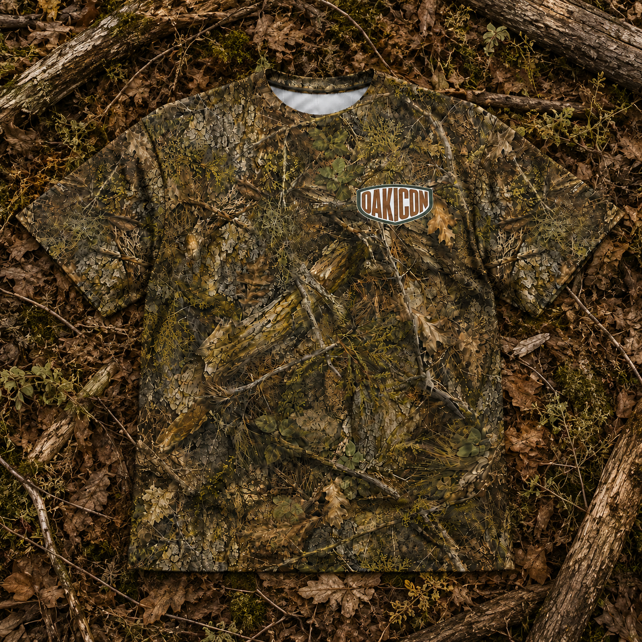 Oakicon Realistic Forest Personalized Name Camo T-Shirt, Oakicon Camo T-Shirt