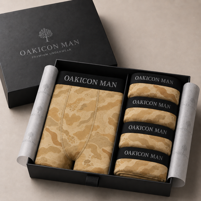 Oakicon Desert Sand Personalized Name Camo Boxer Briefs, Oakicon Camo Boxer Briefs