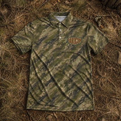 Oakicon Digital Woodland Personalized Name Camo Polo Shirt, Oakicon Camo Polo Shirt